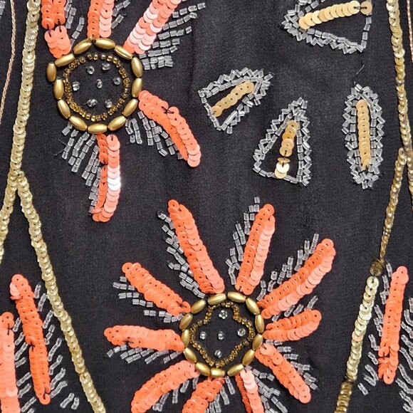 Free People Micro Mosaic Mini Dress Lavishly Beaded Sequined Party Cocktail - Picture 4 of 13